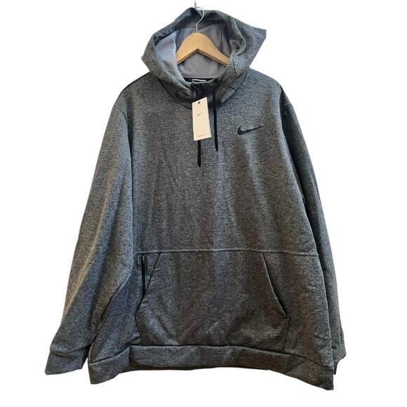 Nike Men’s Therma Fit Training Gray Pocket Pullover Hoodie XXL Style CU6214071 - Picture 1 of 12